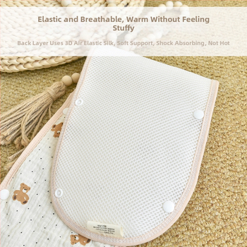 Bavlnená podložka pre detský kočík s návliečkou na predné rameno a ochrannou lištou, odnímateľná utierka na sliny