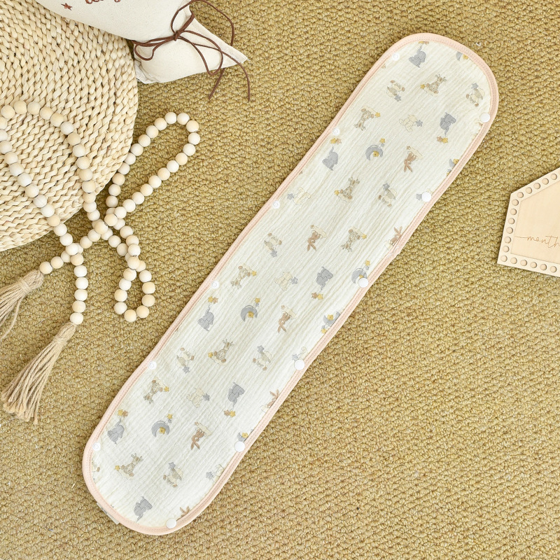 Pamukasta podloga za dječji kolica s navlakom za prednju ruku i zaštitom ograde, odvojiva maramicа za slinu