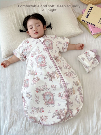 Spavaća vreća za bebu od čistog pamuka 95%+, odvojive rukave, punilo poliester, zatvarač nylon, duljina 75 cm, za novorođenčad 0–12 mjeseci