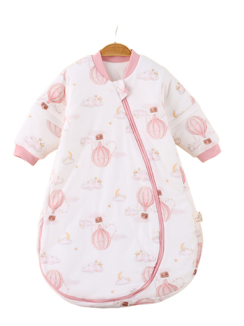 Spavaća vreća za bebu od čistog pamuka 95%+, odvojive rukave, punilo poliester, zatvarač nylon, duljina 75 cm, za novorođenčad 0–12 mjeseci