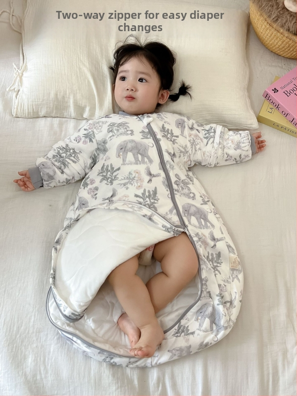 Spavaća vreća za bebu od čistog pamuka 95%+, odvojive rukave, punilo poliester, zatvarač nylon, duljina 75 cm, za novorođenčad 0–12 mjeseci
