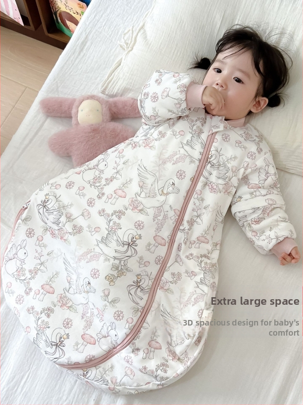 Spavaća vreća za bebu od čistog pamuka 95%+, odvojive rukave, punilo poliester, zatvarač nylon, duljina 75 cm, za novorođenčad 0–12 mjeseci