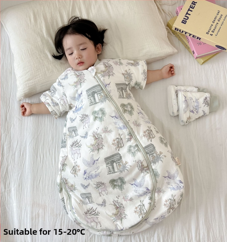 Spavaća vreća za bebu od čistog pamuka 95%+, odvojive rukave, punilo poliester, zatvarač nylon, duljina 75 cm, za novorođenčad 0–12 mjeseci
