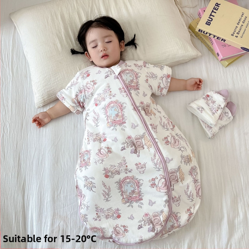 Spavaća vreća za bebu od čistog pamuka 95%+, odvojive rukave, punilo poliester, zatvarač nylon, duljina 75 cm, za novorođenčad 0–12 mjeseci