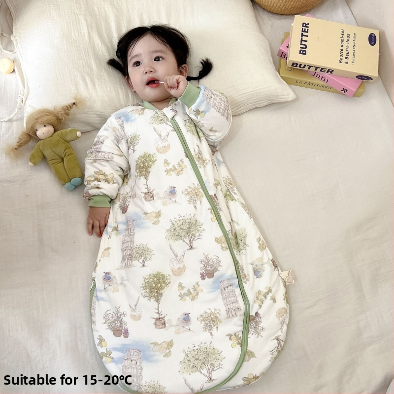 Spavaća vreća za bebu od čistog pamuka 95%+, odvojive rukave, punilo poliester, zatvarač nylon, duljina 75 cm, za novorođenčad 0–12 mjeseci