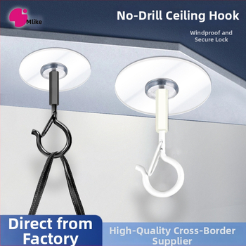 Lipnus lubų kabliukas žibintams, girliandoms ir uodų tinklams su užrakinamu vėjo atspariu kabliu - Geležis, Vienas kabliukas, Modernus minimalizmas, 5–10 kg apkrova