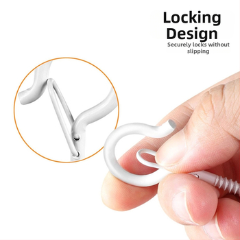 Lipnus lubų kabliukas žibintams, girliandoms ir uodų tinklams su užrakinamu vėjo atspariu kabliu - Geležis, Vienas kabliukas, Modernus minimalizmas, 5–10 kg apkrova