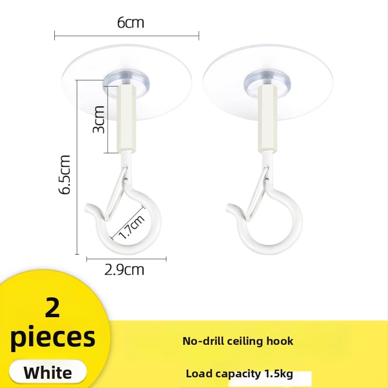 Lipnus lubų kabliukas žibintams, girliandoms ir uodų tinklams su užrakinamu vėjo atspariu kabliu - Geležis, Vienas kabliukas, Modernus minimalizmas, 5–10 kg apkrova