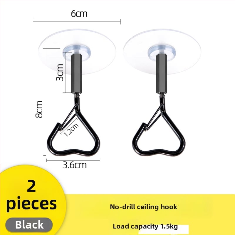 Lipnus lubų kabliukas žibintams, girliandoms ir uodų tinklams su užrakinamu vėjo atspariu kabliu - Geležis, Vienas kabliukas, Modernus minimalizmas, 5–10 kg apkrova