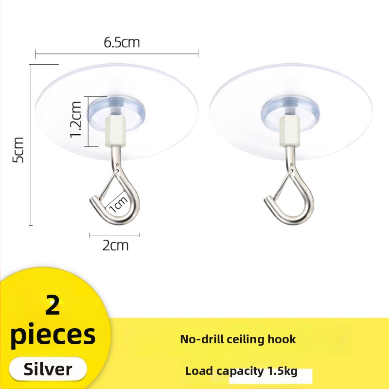 Lipnus lubų kabliukas žibintams, girliandoms ir uodų tinklams su užrakinamu vėjo atspariu kabliu - Geležis, Vienas kabliukas, Modernus minimalizmas, 5–10 kg apkrova