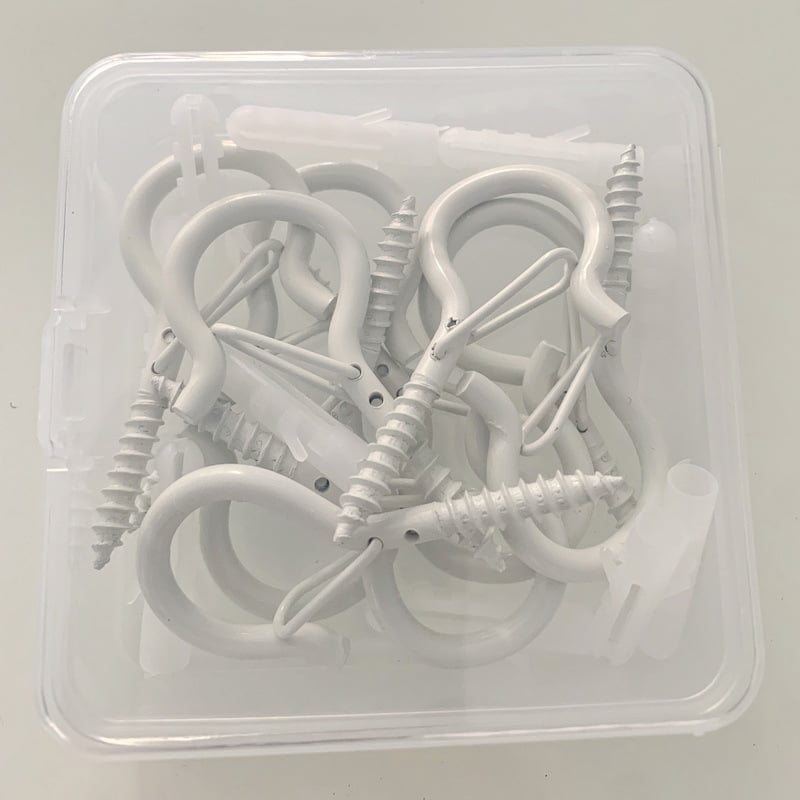 Lipnus lubų kabliukas žibintams, girliandoms ir uodų tinklams su užrakinamu vėjo atspariu kabliu - Geležis, Vienas kabliukas, Modernus minimalizmas, 5–10 kg apkrova