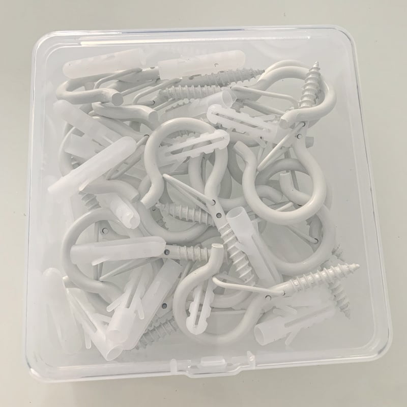 Lipnus lubų kabliukas žibintams, girliandoms ir uodų tinklams su užrakinamu vėjo atspariu kabliu - Geležis, Vienas kabliukas, Modernus minimalizmas, 5–10 kg apkrova