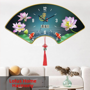 Nappali falióra hőmérséklet kijelzővel, ventillátor alakú dizájn, kvarc működés, fa tárcsa