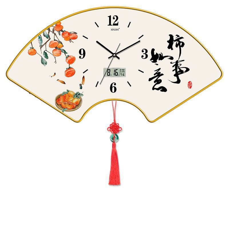 Nappali falióra hőmérséklet kijelzővel, ventillátor alakú dizájn, kvarc működés, fa tárcsa