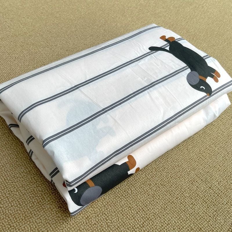 Pamutból készült paplanhuzat, pastoral mintával növényekkel és virágokkal, twill szövés, reaktív nyomtatás