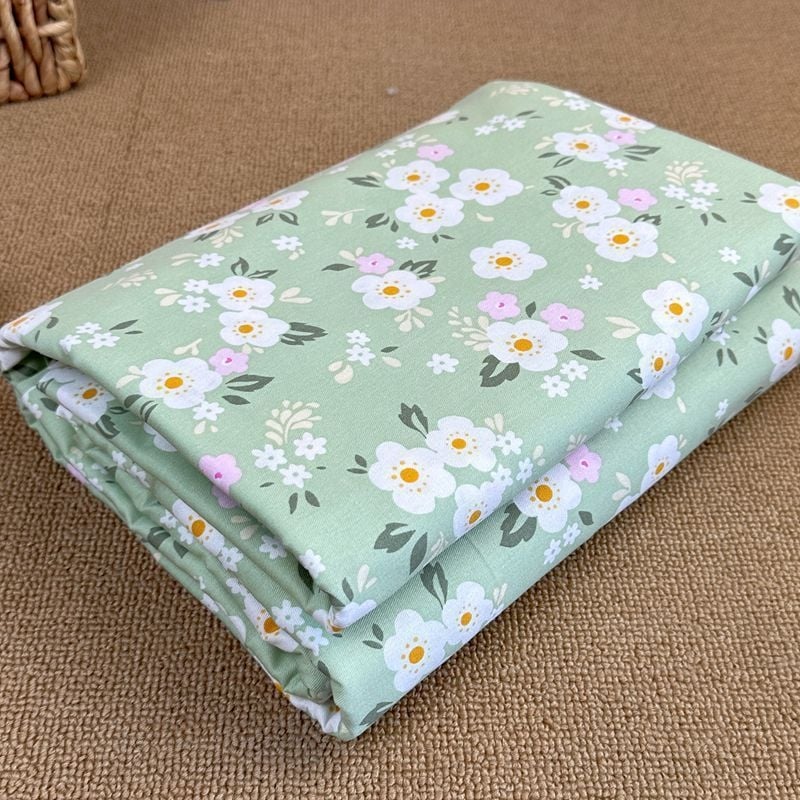 Pamutból készült paplanhuzat, pastoral mintával növényekkel és virágokkal, twill szövés, reaktív nyomtatás