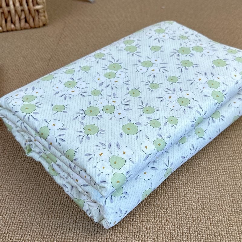 Pamutból készült paplanhuzat, pastoral mintával növényekkel és virágokkal, twill szövés, reaktív nyomtatás