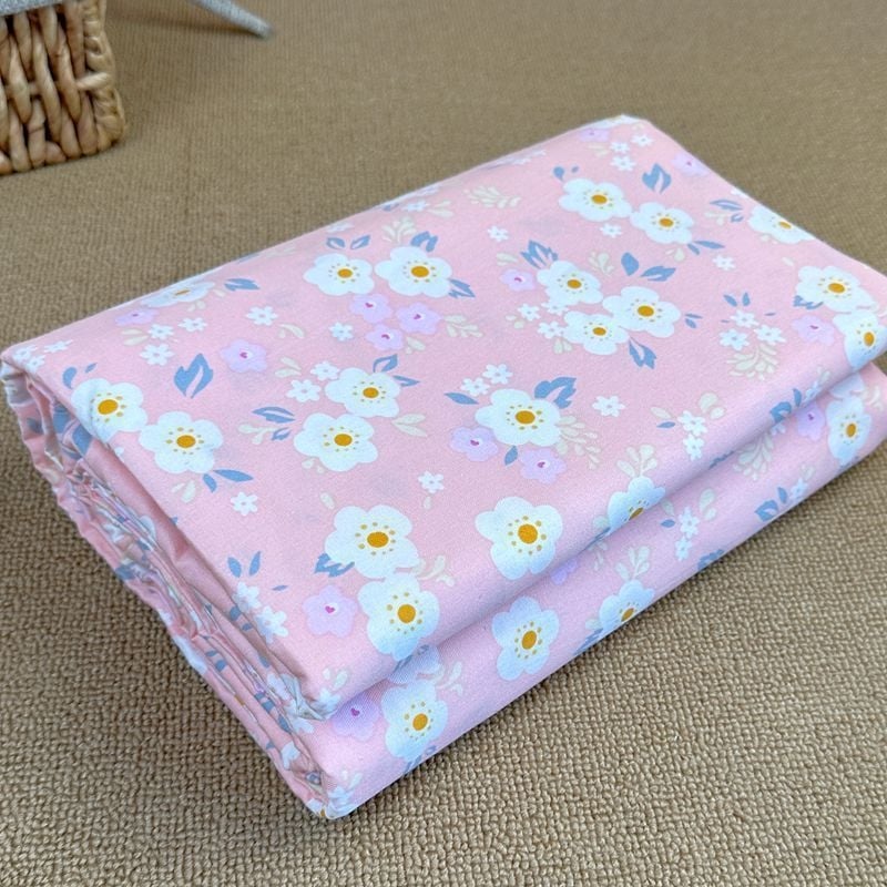 Pamutból készült paplanhuzat, pastoral mintával növényekkel és virágokkal, twill szövés, reaktív nyomtatás