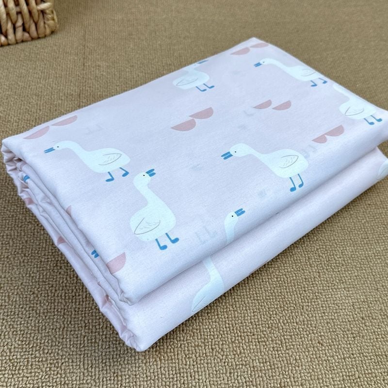 Pamutból készült paplanhuzat, pastoral mintával növényekkel és virágokkal, twill szövés, reaktív nyomtatás