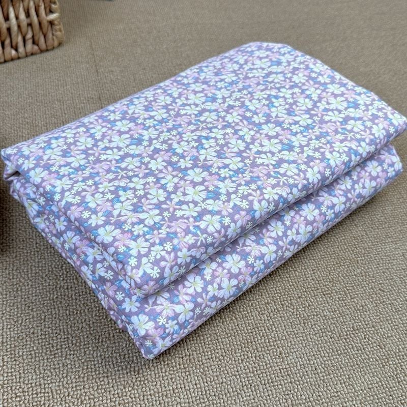 Pamutból készült paplanhuzat, pastoral mintával növényekkel és virágokkal, twill szövés, reaktív nyomtatás