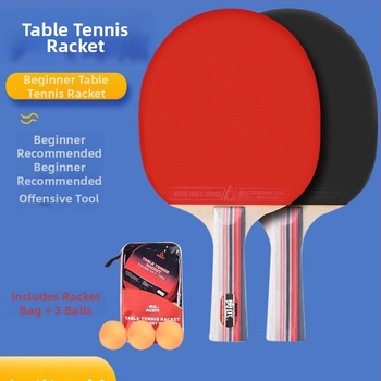 Σετ ρακέτες επιτραπέζιας αντισφαίρισης για αρχάριους – Shakehand και Penhold, ανθρακοϊνών κεφάλι, λάστιχο με θετική κόλλα, 2 τεμάχια
