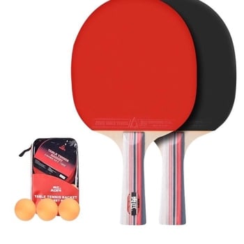 Σετ ρακέτες επιτραπέζιας αντισφαίρισης για αρχάριους – Shakehand και Penhold, ανθρακοϊνών κεφάλι, λάστιχο με θετική κόλλα, 2 τεμάχια