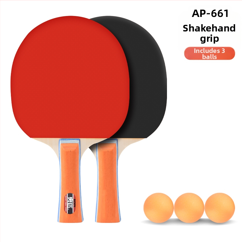 Σετ ρακέτες επιτραπέζιας αντισφαίρισης για αρχάριους – Shakehand και Penhold, ανθρακοϊνών κεφάλι, λάστιχο με θετική κόλλα, 2 τεμάχια