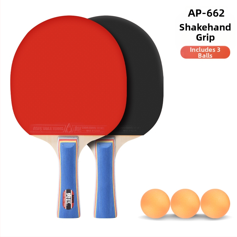 Σετ ρακέτες επιτραπέζιας αντισφαίρισης για αρχάριους – Shakehand και Penhold, ανθρακοϊνών κεφάλι, λάστιχο με θετική κόλλα, 2 τεμάχια