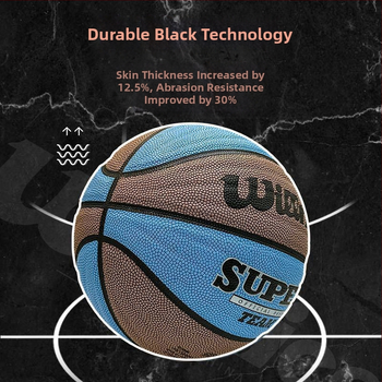 Krepšinio kamuolys – neslidžiamas PU kamuolys su tikra veršio odos pojūčiu, atsparus dėvėjimuisi; tinkamas lauko treniruotėms ir varžyboms; prekė Unique; medžiaga PU