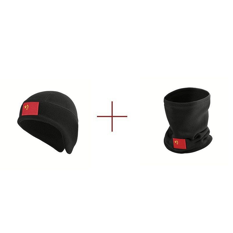 Flīšu sporta cepure un kakla šalle – brīvā laika stilā, svītru raksts, ārā lietošanai