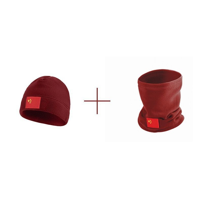 Flīšu sporta cepure un kakla šalle – brīvā laika stilā, svītru raksts, ārā lietošanai