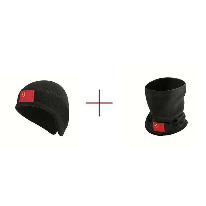 Flīšu sporta cepure un kakla šalle – brīvā laika stilā, svītru raksts, ārā lietošanai