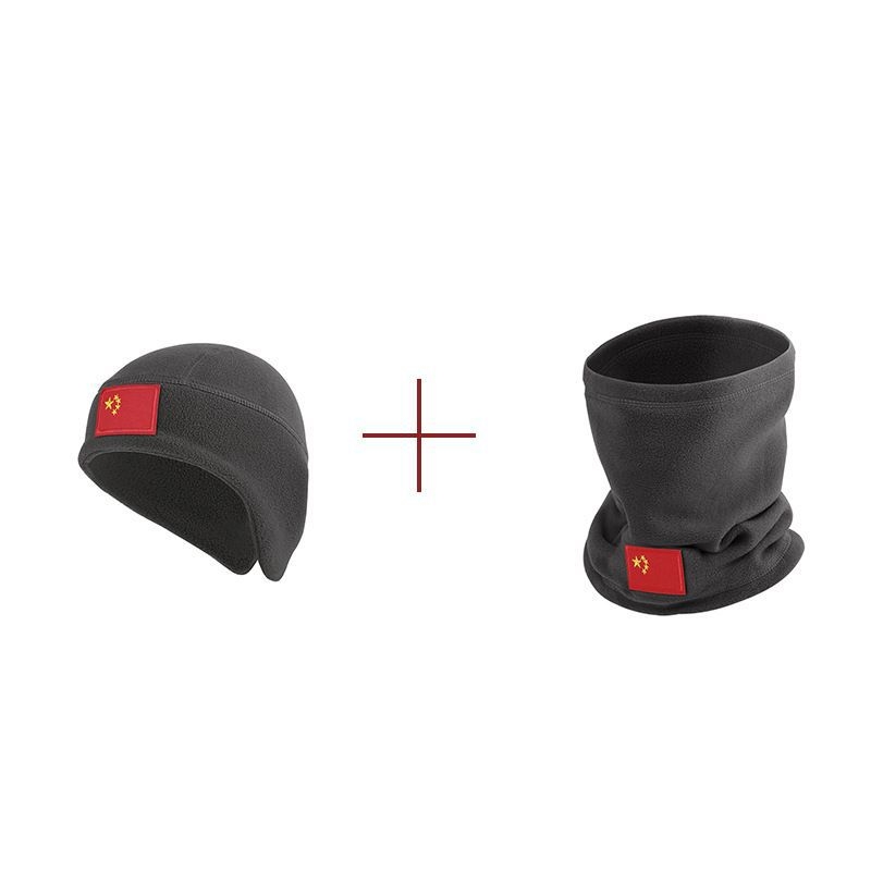 Flīšu sporta cepure un kakla šalle – brīvā laika stilā, svītru raksts, ārā lietošanai