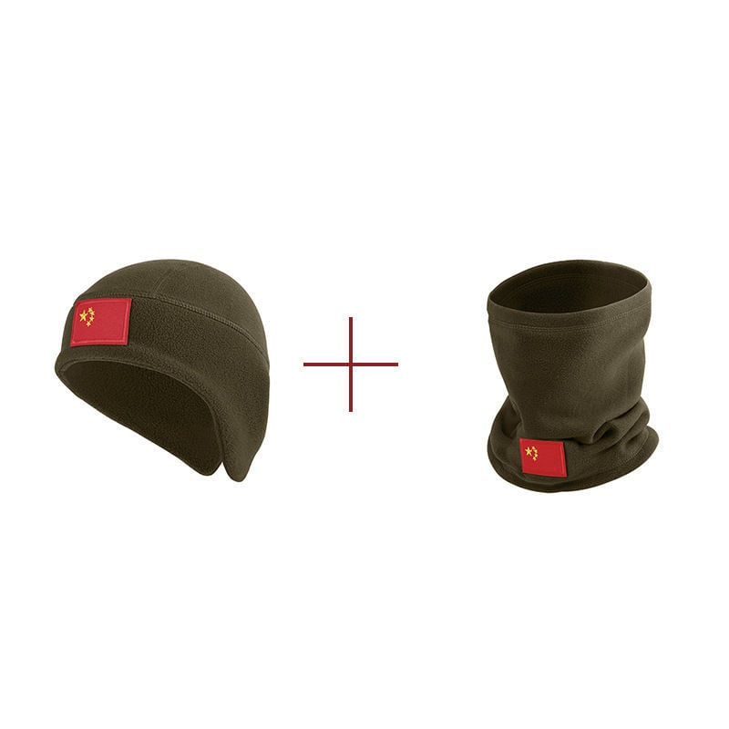 Flīšu sporta cepure un kakla šalle – brīvā laika stilā, svītru raksts, ārā lietošanai