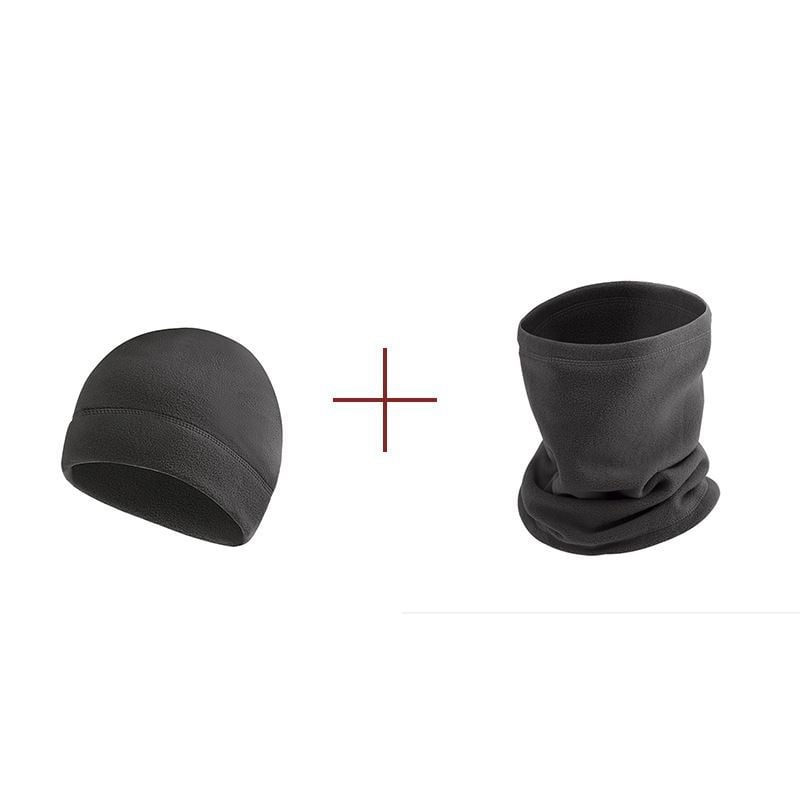 Flīšu sporta cepure un kakla šalle – brīvā laika stilā, svītru raksts, ārā lietošanai