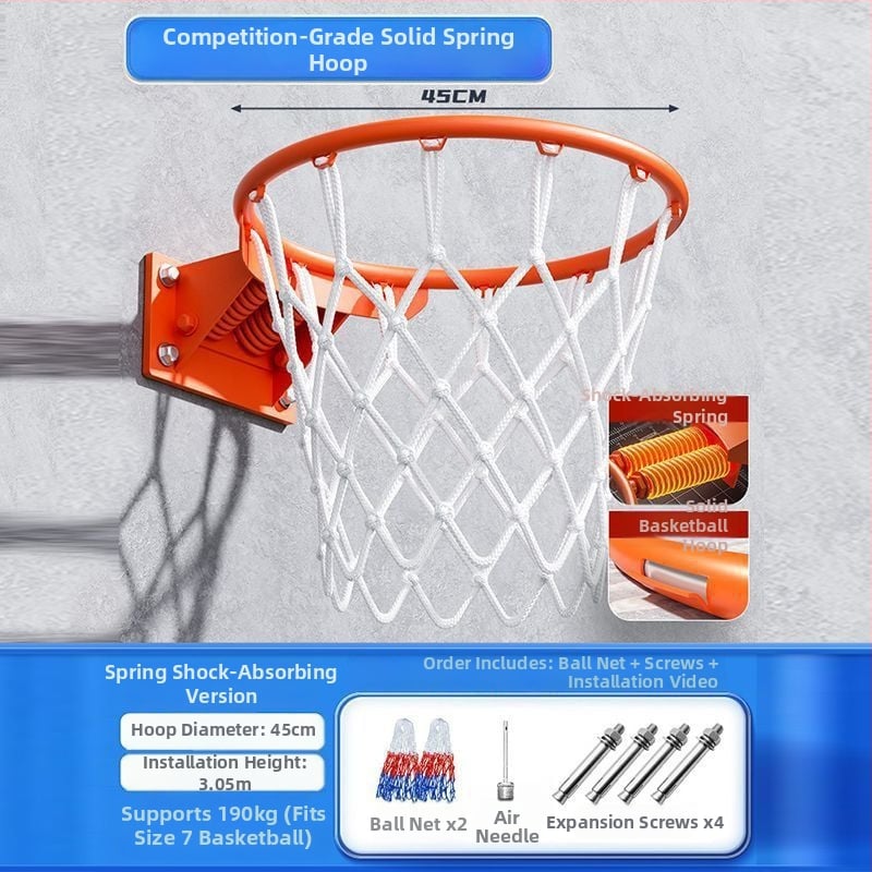 Krepšinio lankas sieninis pakabinamas, iš nerūdijančio plieno, skirtas salėms, komplekte kabliukas, tinklas ir sraigtas