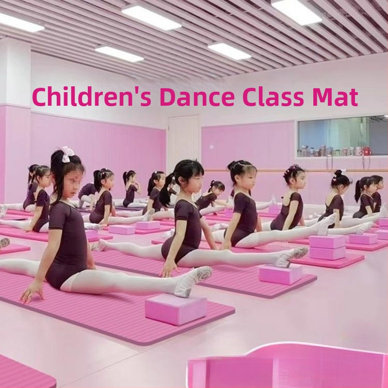 Йога постелка за танцова практика, ивици дизайн, дебелина 10 мм