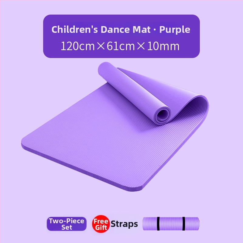 Йога постелка за танцова практика, ивици дизайн, дебелина 10 мм