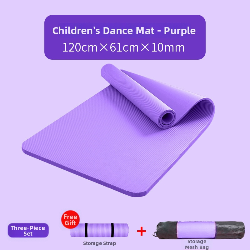 Йога постелка за танцова практика, ивици дизайн, дебелина 10 мм