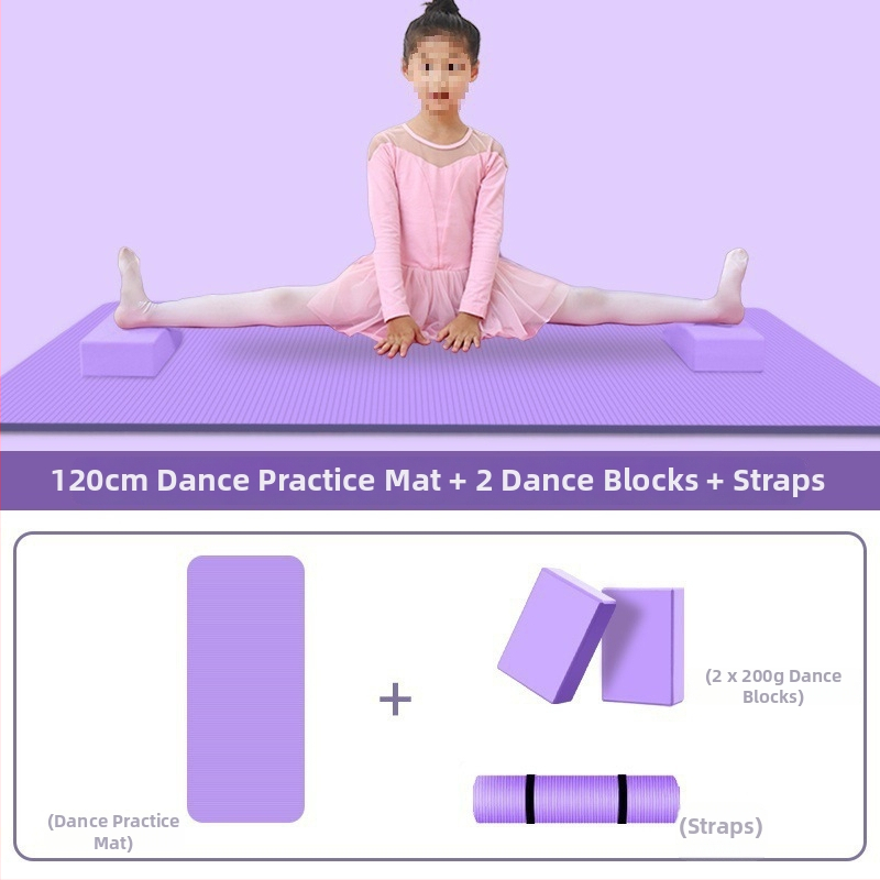 Йога постелка за танцова практика, ивици дизайн, дебелина 10 мм