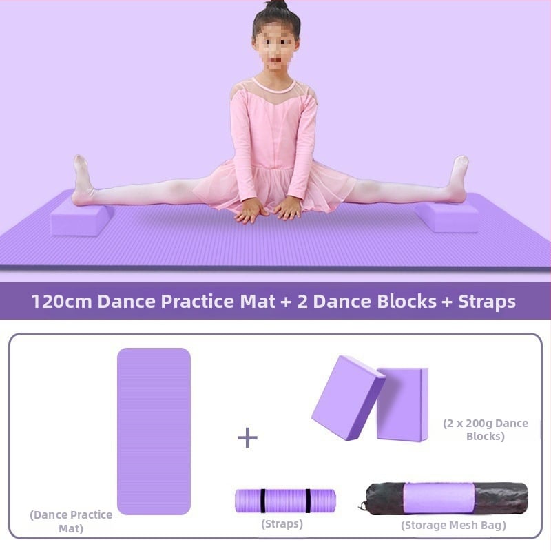 Йога постелка за танцова практика, ивици дизайн, дебелина 10 мм