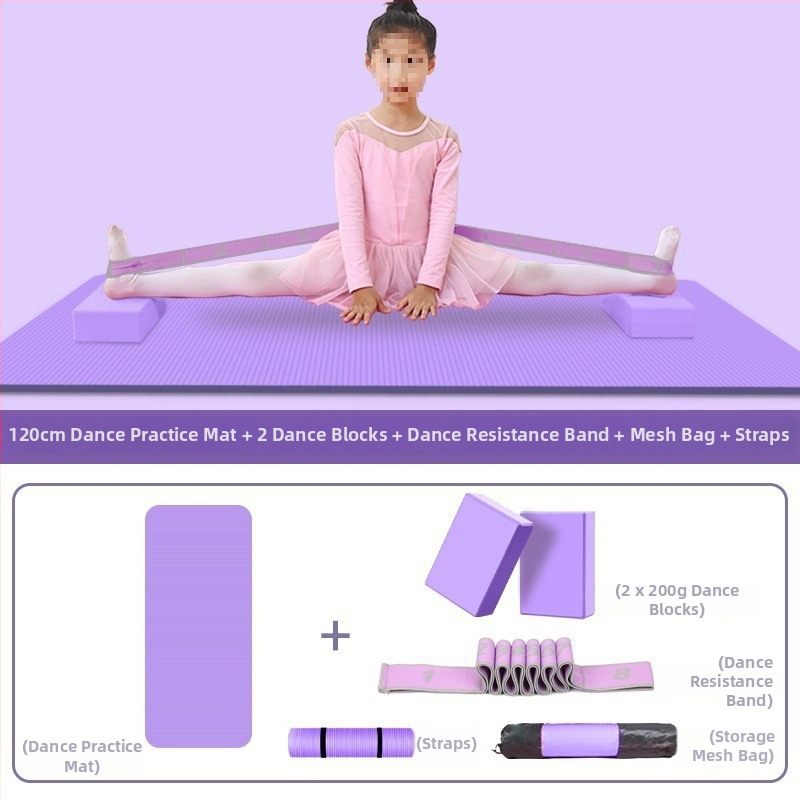 Йога постелка за танцова практика, ивици дизайн, дебелина 10 мм