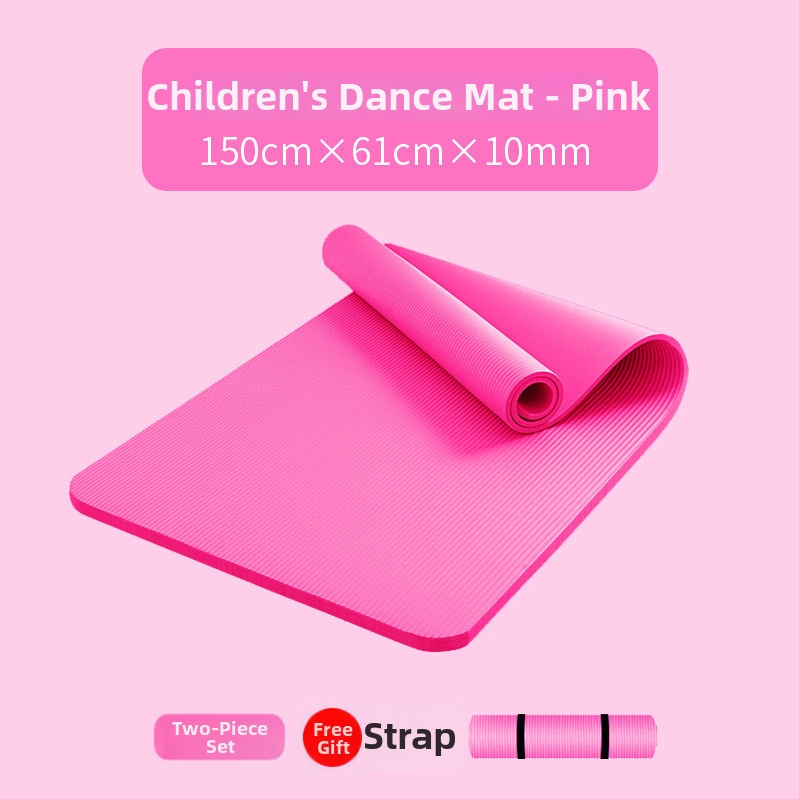 Йога постелка за танцова практика, ивици дизайн, дебелина 10 мм