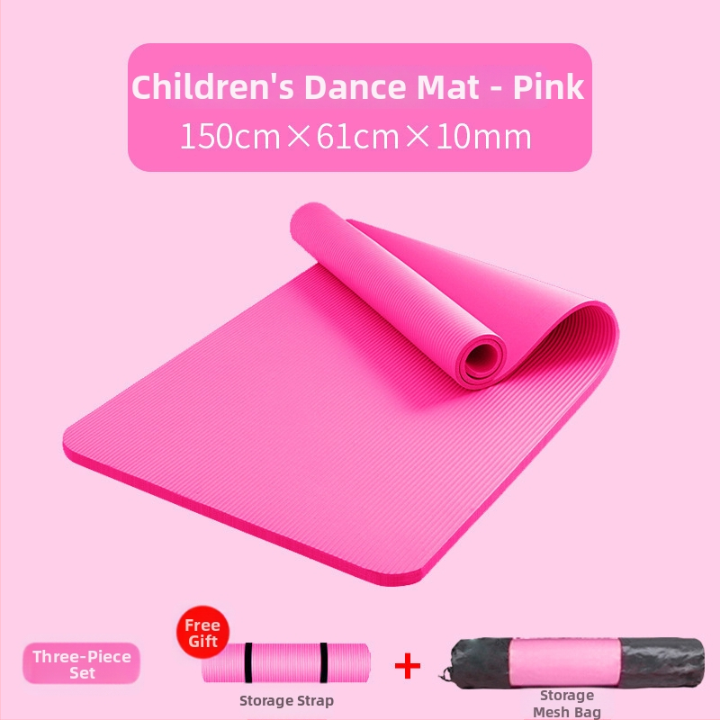 Йога постелка за танцова практика, ивици дизайн, дебелина 10 мм