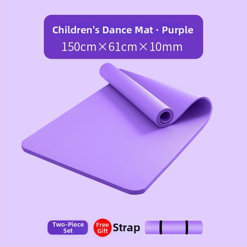 Йога постелка за танцова практика, ивици дизайн, дебелина 10 мм