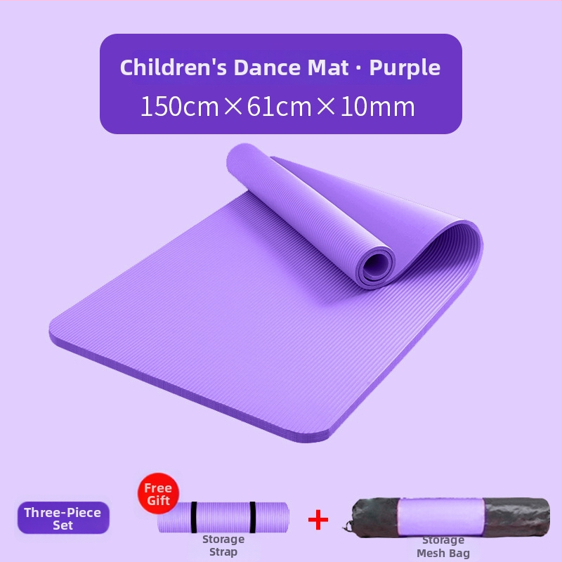 Йога постелка за танцова практика, ивици дизайн, дебелина 10 мм