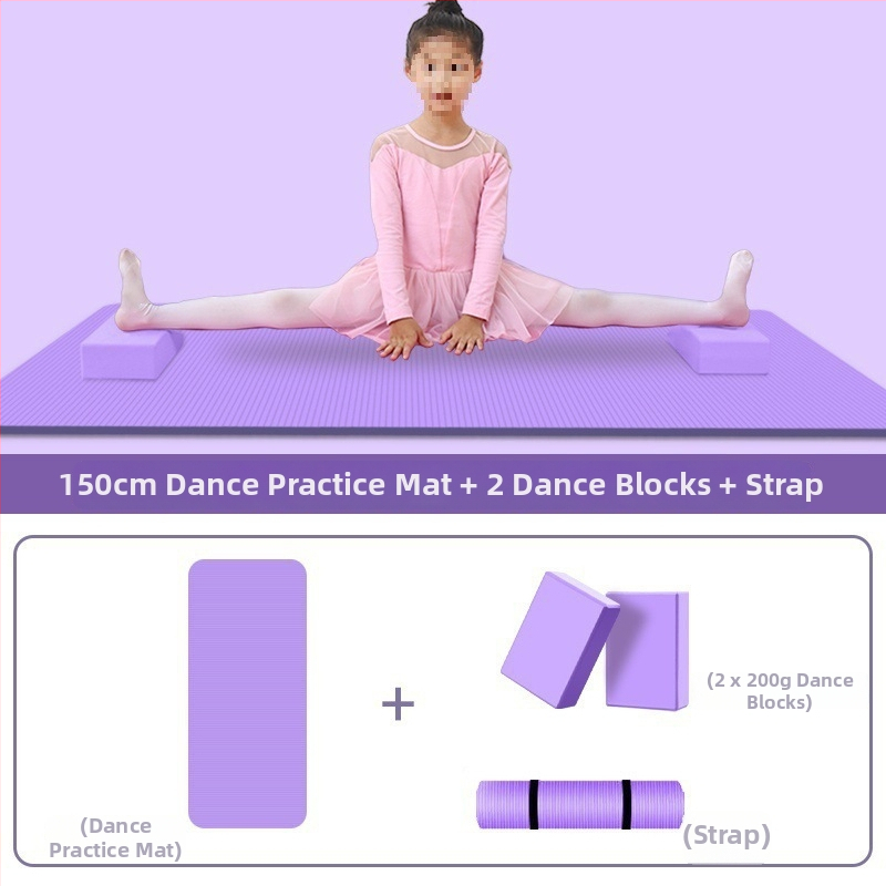 Йога постелка за танцова практика, ивици дизайн, дебелина 10 мм