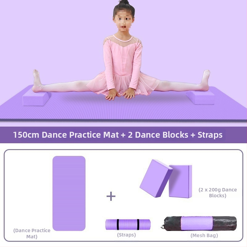 Йога постелка за танцова практика, ивици дизайн, дебелина 10 мм