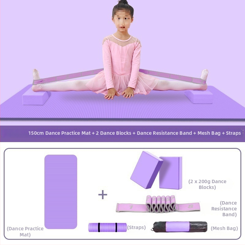 Йога постелка за танцова практика, ивици дизайн, дебелина 10 мм
