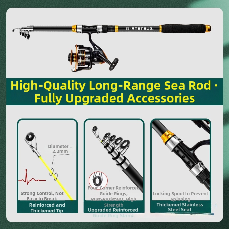 Комплект морски риболовни пръчки — пълен комплект с пръчки за дълго замятане и спининг пръчки, артикул QS9186918188